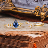 Luxury Kite-Cut Natural Sapphire Engagement Ring